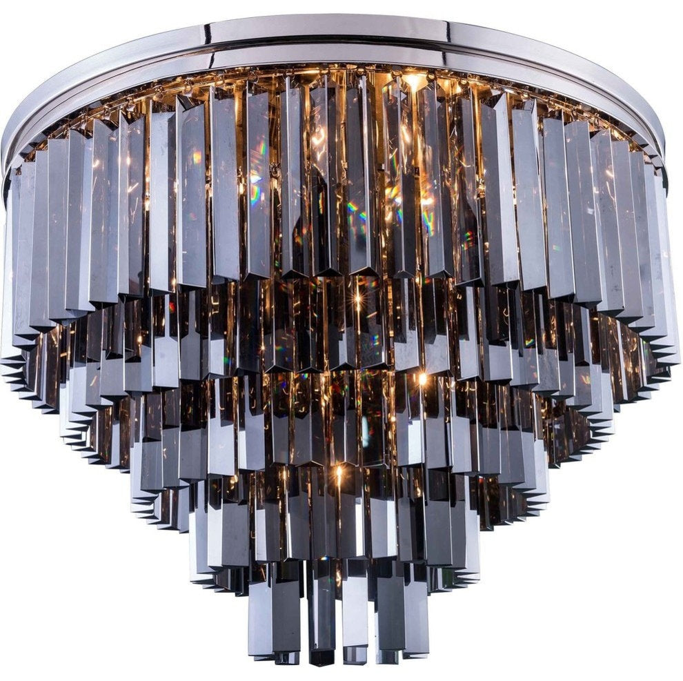Elegant Sydney 17-Light Polished Nickel Flush Mount Silver ShadeBy Elegant Furniture & Lighting