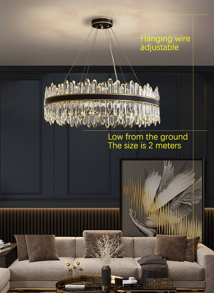 Ingria | Modern Ring LED Crystal Chandelier for Living Room, Dining Room, Dia31.4"By Miron Demid LLC