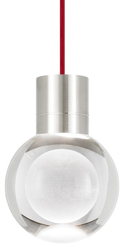 Tech Lighting TD Mina Pendant 7-Light, Clear/Red/Satin Nickel LED930By Tech Lighting