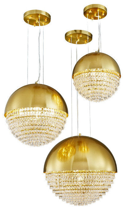Sestri Levante | Stunning Gold Crystal Ball Chandelier, Dia21.7xh21.7''By Miron Demid LLC