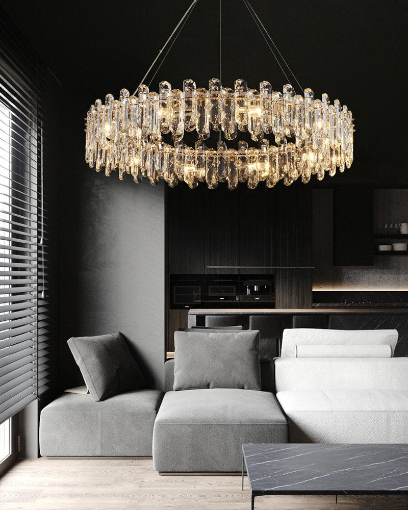 Agnadello | Creative Сrystal Ring Ceiling LED Chandelier for Bedroom, Medium - Dia31.5" / Dia80cm, Warm Light, DimmableBy Miron Demid LLC