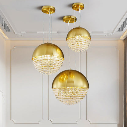 Sestri Levante | Stunning Gold Crystal Ball Chandelier, Dia21.7xh21.7''By Miron Demid LLC