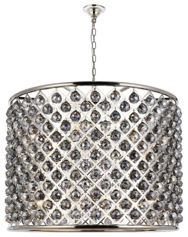 Elegant Lighting 1206D35-SS/RC Madison 12 Light 36"W Crystal Drum - PolishedBy Elegant Furniture & Lighting