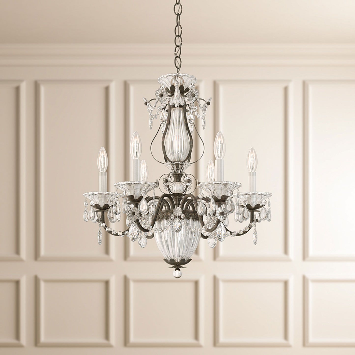 Bagatelle 22.5"H x 21"W 7-Light Crystal Chandelier in Heirloom Go