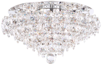 Baronet 11"H x 19"W 4-Light Crystal Flush Mount in Polished Stain