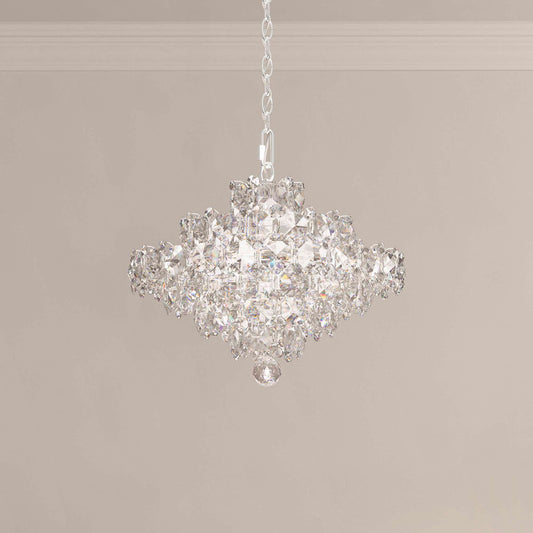 Baronet 15"H x 19"W 8-Light Crystal Pendant in Polished Stainless