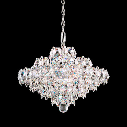 Baronet 15"H x 19"W 8-Light Crystal Pendant in Polished Stainless