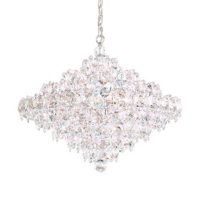 Baronet 20"H x 24"W 12-Light Crystal Pendant in Polished Stainles