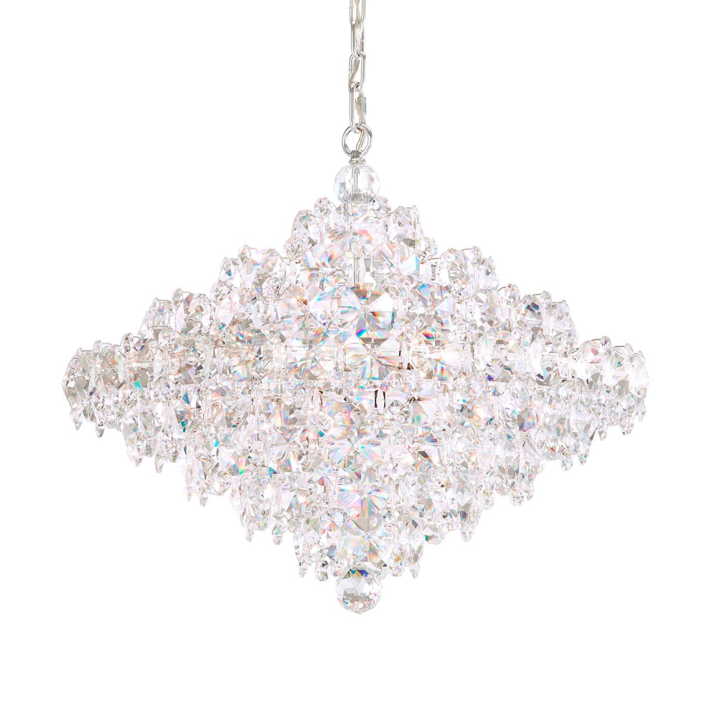 Baronet 20"H x 24"W 12-Light Crystal Pendant in Polished Stainles