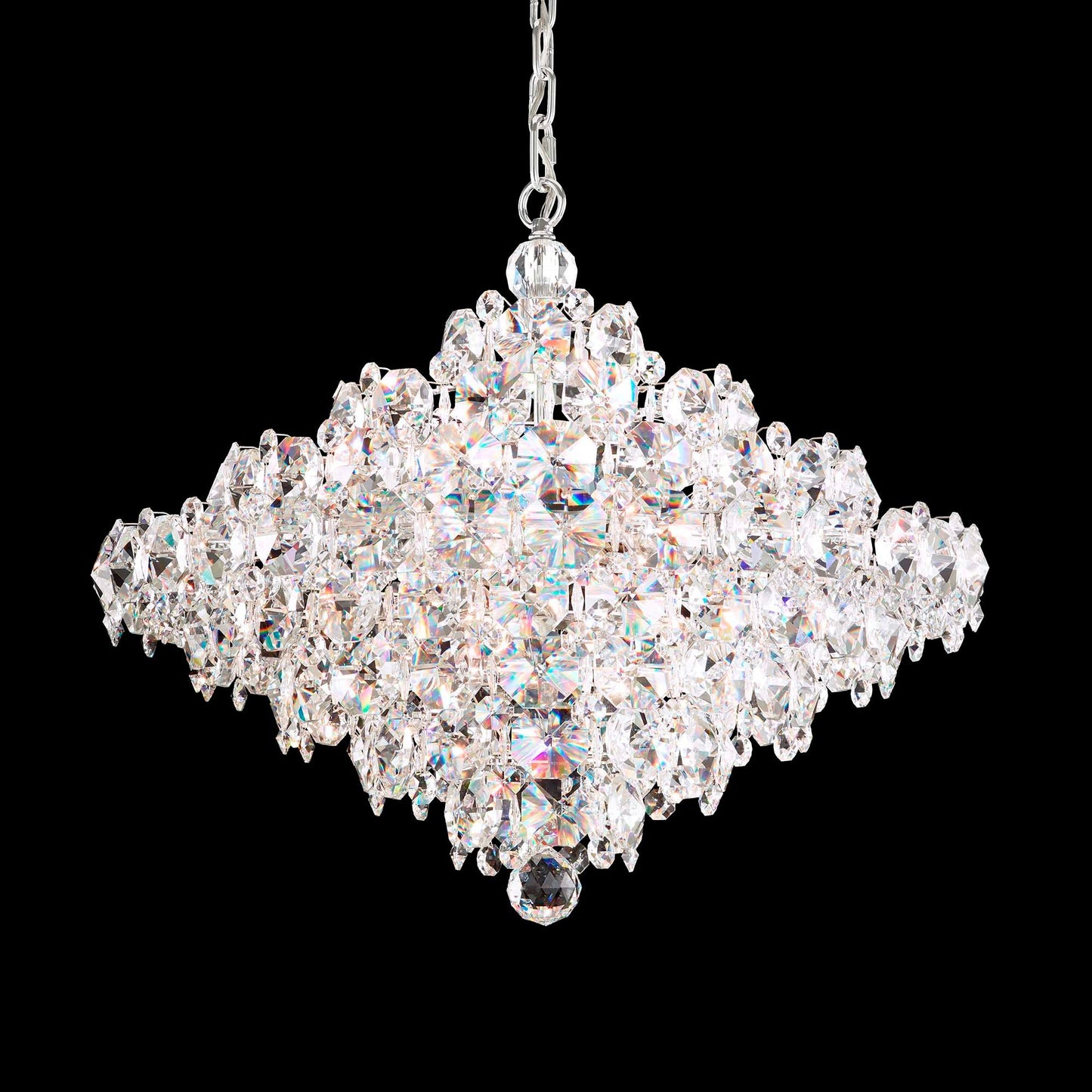 Baronet 20"H x 24"W 12-Light Crystal Pendant in Polished Stainles