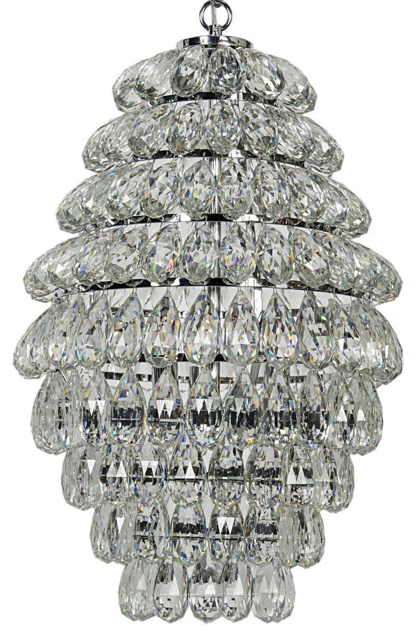 Illumination Metal and Glass Chandelier With Chrome FinishBy Noir