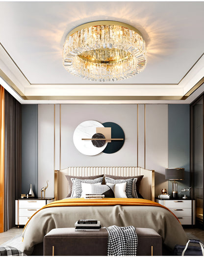 Carcare | Eminent Drum Crystal Chandelier for Ceiling, Gold, 39.4''By Miron Demid LLC