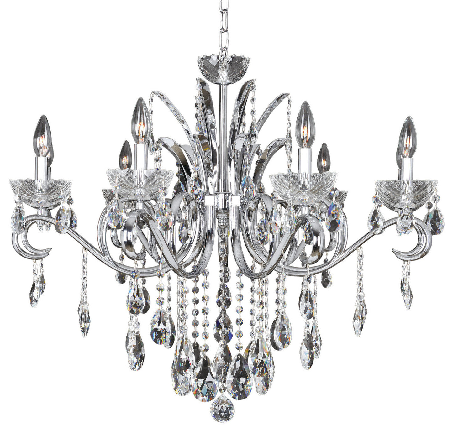 Catalani 34"x27" 9-Light Transitional Chandelier by AllegriBy Allegri Crystal by Kalco Lighting