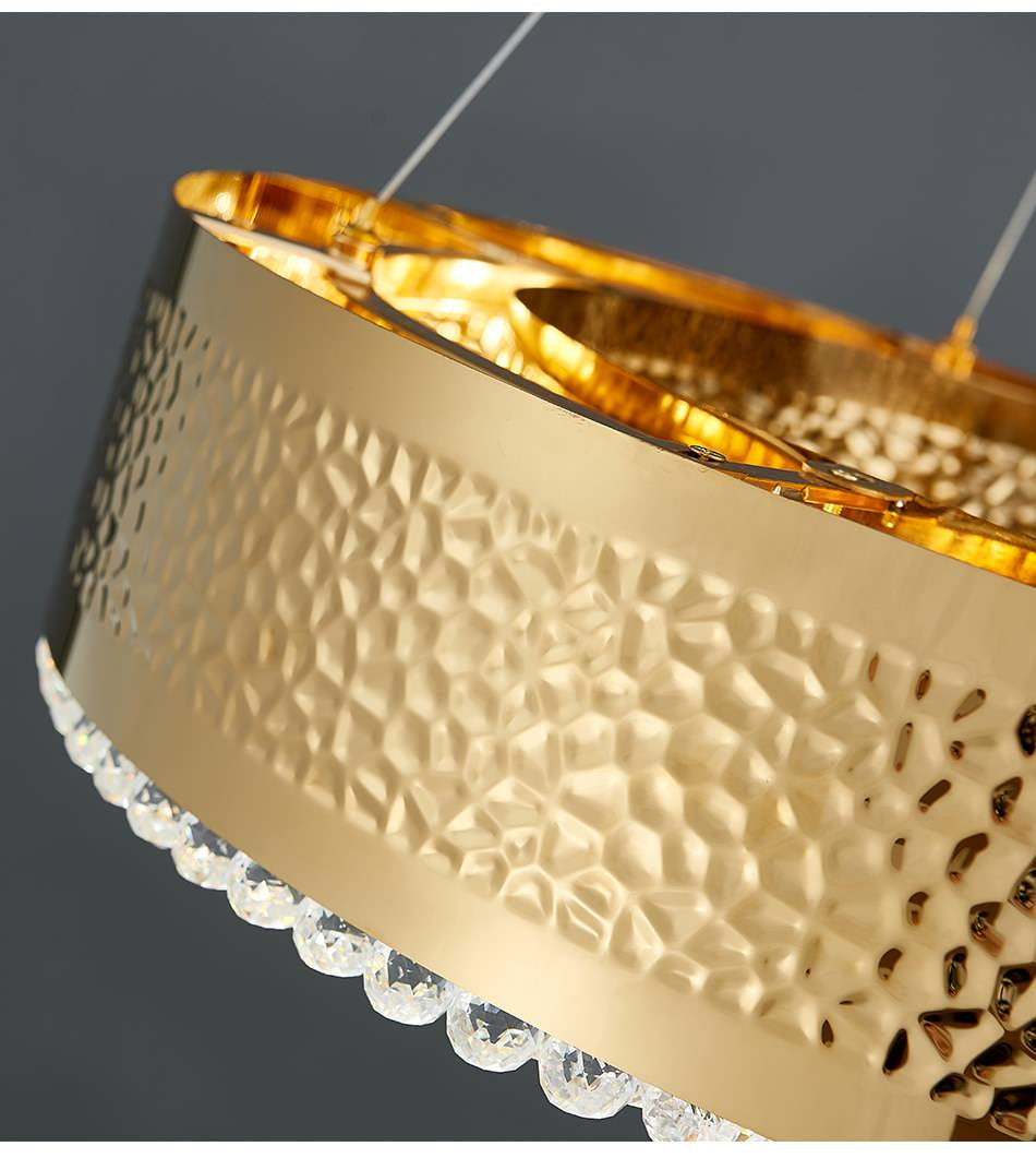 Premium Gold Plated Crystal Ring Chandelier, Diameter 40"By MORSALE