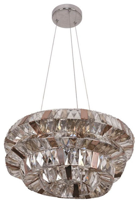 Allegri Gehry 15 Light 31" Pendant, ChromeBy Allegri Crystal by Kalco Lighting