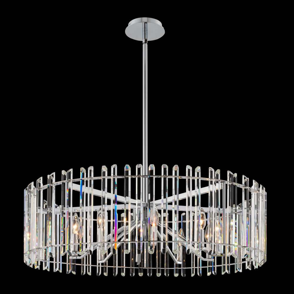 Viano 35x19" 10-Light Contemporary Large Pendants, Polished ChromeBy Allegri Crystal by Kalco Lighting