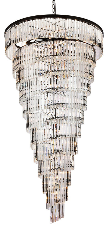Elegant Lighting 1201SR48 Sydney 58 Light 48"W Crystal Waterfall - Matte BlackBy Elegant Furniture & Lighting