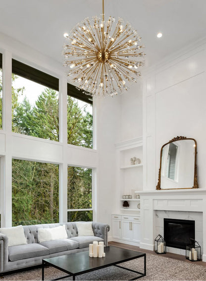 Elegant Lighting 2500D44SG Vera 44 inch crystal starburst round pendant in goldBy Elegant Furniture & Lighting