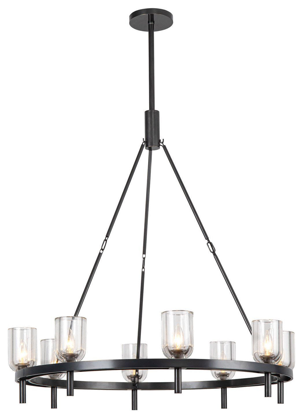 Lucian 36" Chandelier, 8 x 60W, E12, Urban Bronze/Clear CrystalBy Kuzco Lighting LLC