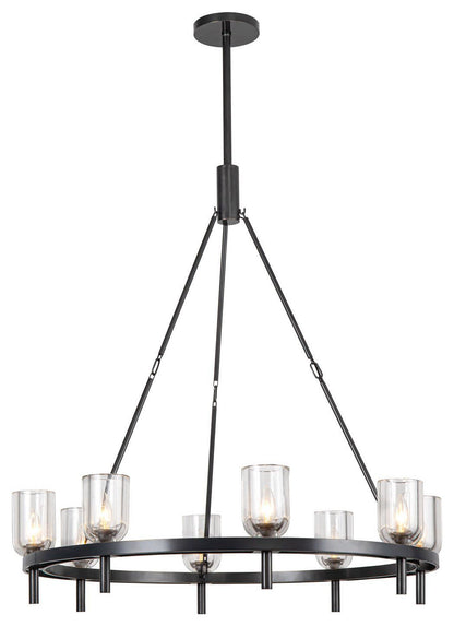 Lucian 36" Chandelier, 8 x 60W, E12, Urban Bronze/Clear CrystalBy Kuzco Lighting LLC