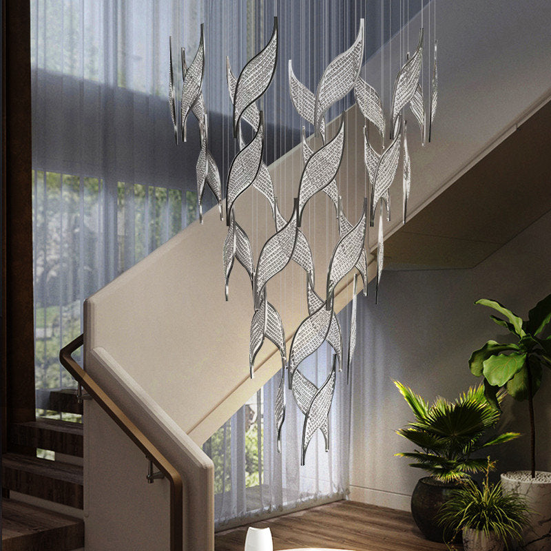 Framura | Creative Charming LED Crystal Chandelier, Chrome, Dia31.5xh78.7", Warm Light, DimmableBy Miron Demid LLC