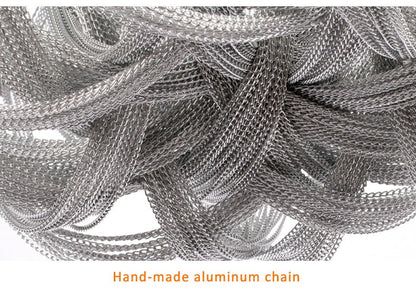 La Louviere | Silver Chain Chandelier for Living Room, 35,4"By Miron Demid LLC
