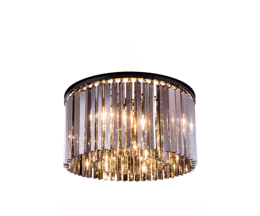 1208 Sydney Collection Flush Mount, Silver Shade, Mocha BrownBy Elegant Furniture & Lighting