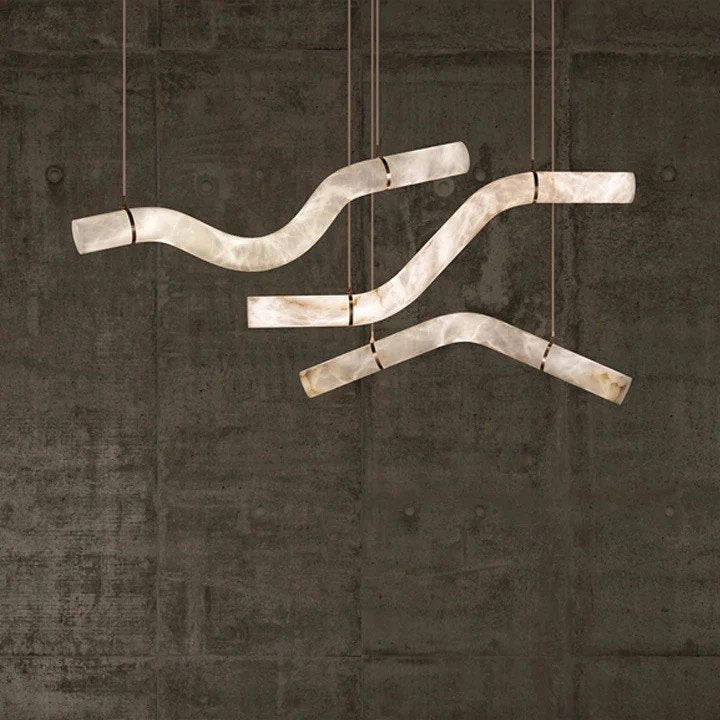 Alabaster Infinity Pendant Lamps, Style ABy Akari Lanterns