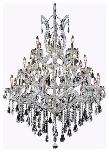 Maria Theresa 28 Light Mini Chandelier, Chrome, ClearBy Elegant Furniture & Lighting
