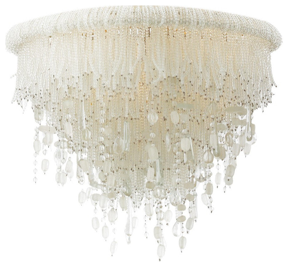 Crystal Reign Three Light Flush Mount, NickleBy Minka Aire