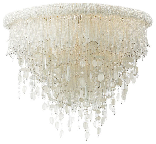Crystal Reign Three Light Flush Mount, NickleBy Minka Aire