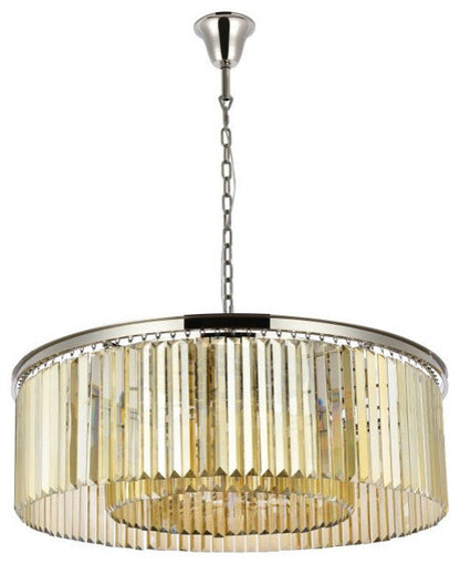 Elegant Sydney 10-Light Polished Nickel Chandelier Golden TeakBy Elegant Furniture & Lighting
