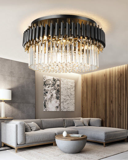 Ceriale | Grand Black Modern Crystal Ceiling Chandelier, 31.5'', Non-Dimmable, Cool LightBy Miron Demid LLC