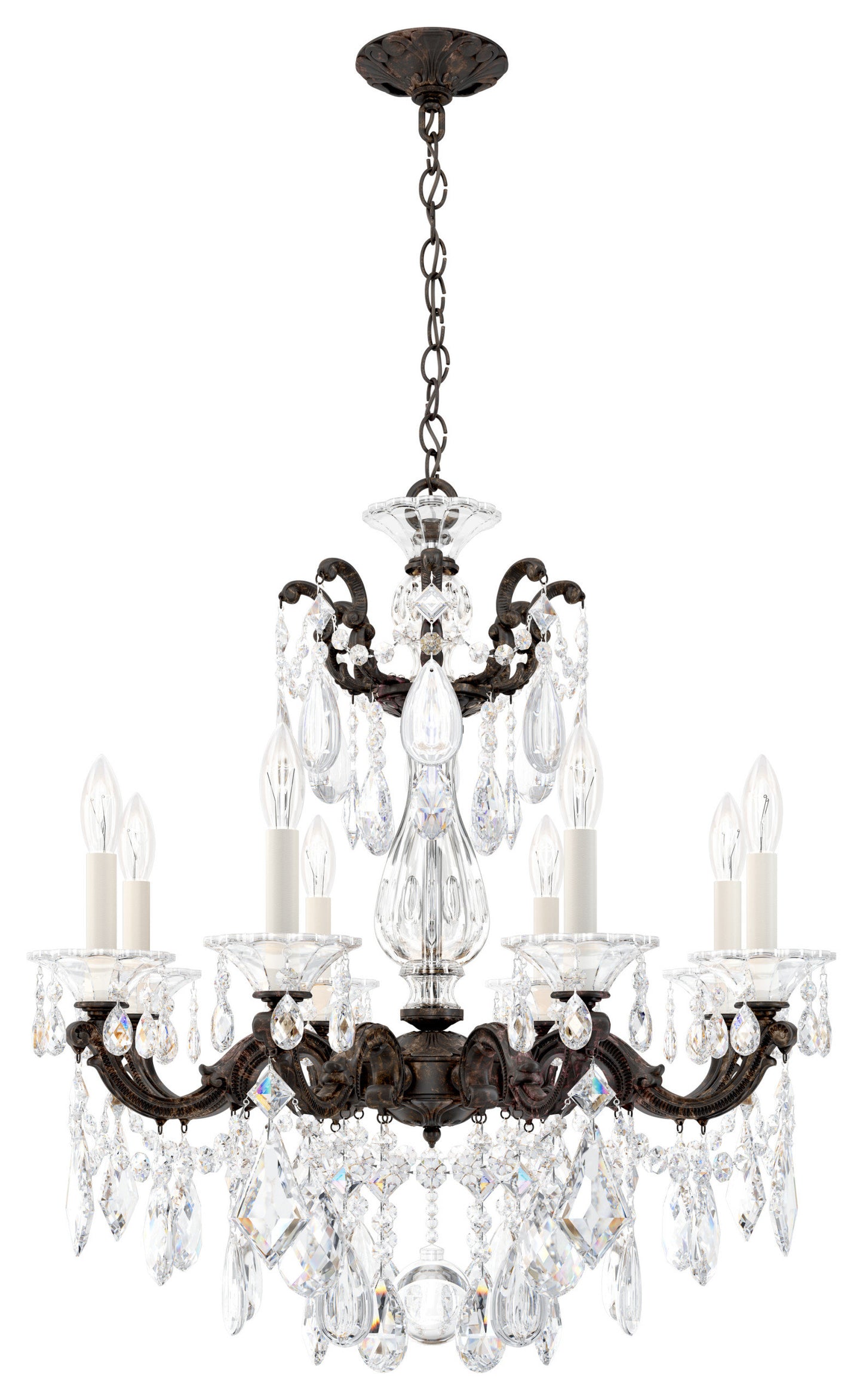 Schonbek 5073-76S 8 Light Crystal Chandelier, Heirloom BronzeBy Schonbek