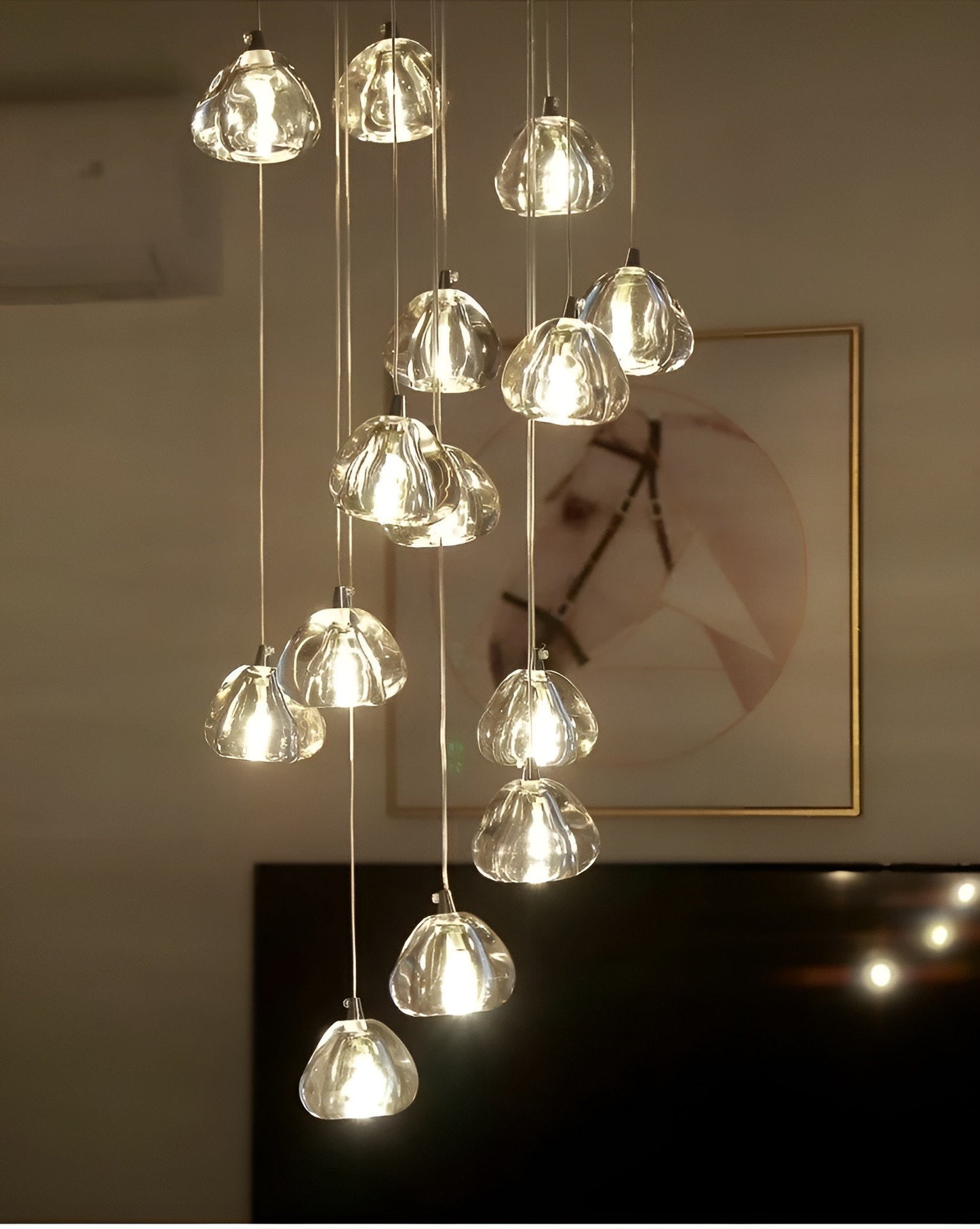 Cernobbio | Staircase Hanging Crystal Lamp, 36 Lights, Warm LightBy Miron Demid LLC