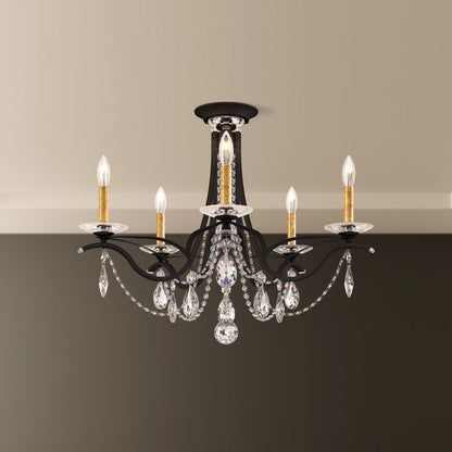 Schonbek Va8312N-51H 5 Light Crystal Semi-Flush, BlackBy Schonbek