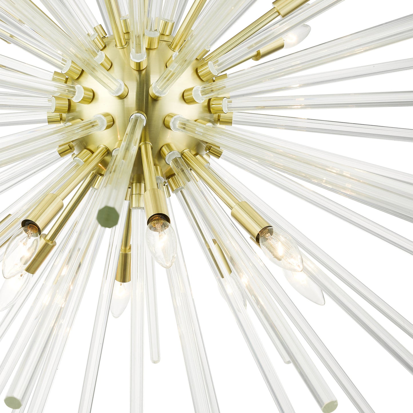 Satin Brass Sparkling, Mid Century Modern, Foyer Pendant ChandelierBy Livex Lighting Inc.