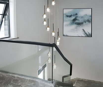 Peillon | Gold Crystal Raindrop Glass Ball Chandelier, 21 Heads, Cool LightBy Miron Demid LLC