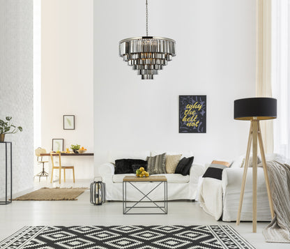 Elegant Lighting 1201D44-SS/RC Sydney 33 Light 44"W Crystal - Matte BlackBy Elegant Furniture & Lighting