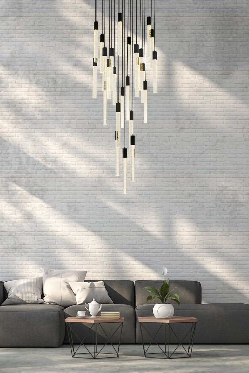 Elegant Lighting 2067G42 Weston 25 Light 42"W LED Crystal Multi - Satin GoldBy Elegant Furniture & Lighting