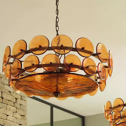 Solaris Disc Glass Chandelier