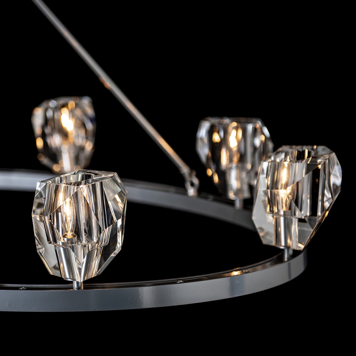 Gatsby 8-Light Chandelier, Sterling Finish, Crystal AccentsBy Hubbardton Forge