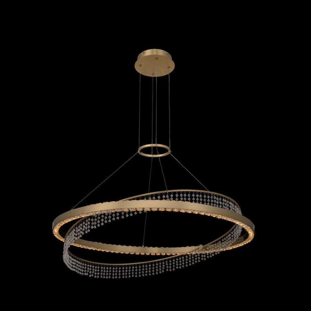 Saturno Pendant Light in Brushed BrassBy Allegri Crystal by Kalco Lighting
