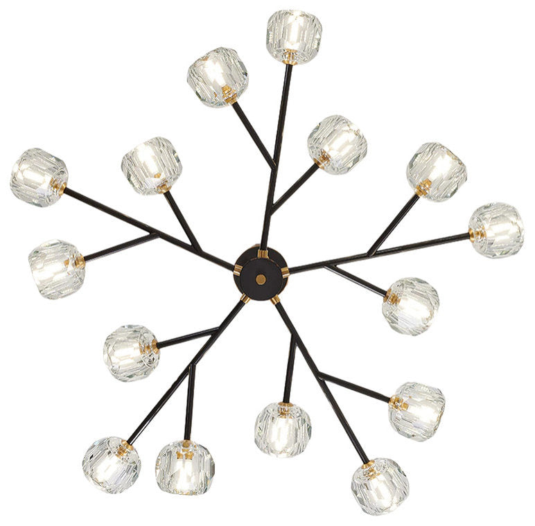 Rama Branch Chandelier, Black, 15 LightsBy Morsale.com