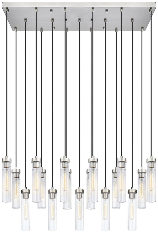 Beau by Z-Lite Brushed Nickel 17 Light Linear Chandelier