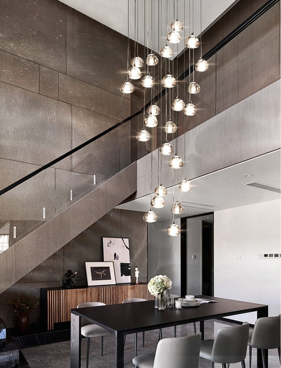 Cernobbio | Staircase Hanging Crystal Lamp, 36 Lights, Warm LightBy Miron Demid LLC