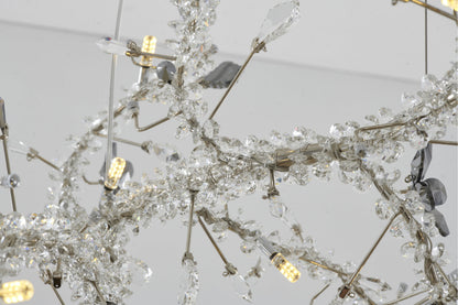 Smoke and Clear Crystal Branch Light Fixture With Clear Beaded Crystal BranchesBy Design Living