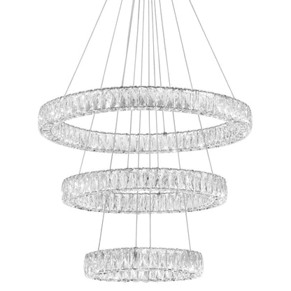 Bellevue 32" Wide LED Crystal Ring Chandelier