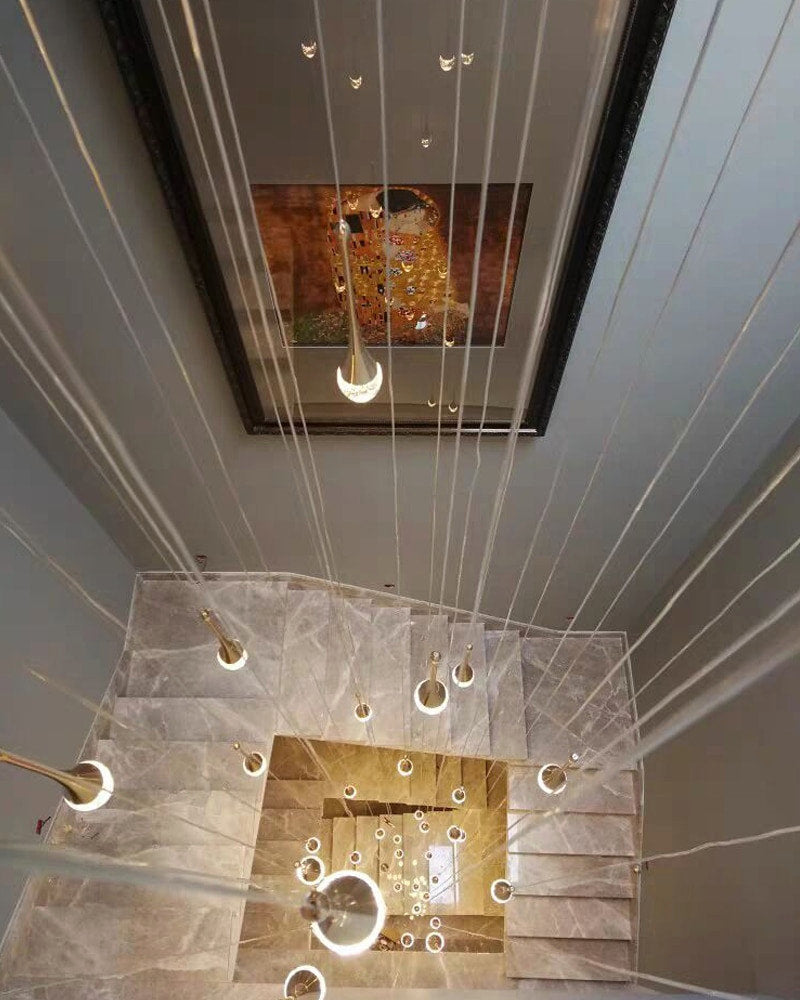 Stresa | Spiral Design Staircase Chandelier, 25 LightsBy Miron Demid LLC