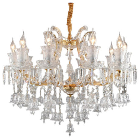 Villars-sur-Glane | European-style Wind Chime Luxury Crystal Candle Chandelier, 15 HeadsBy Miron Demid LLC